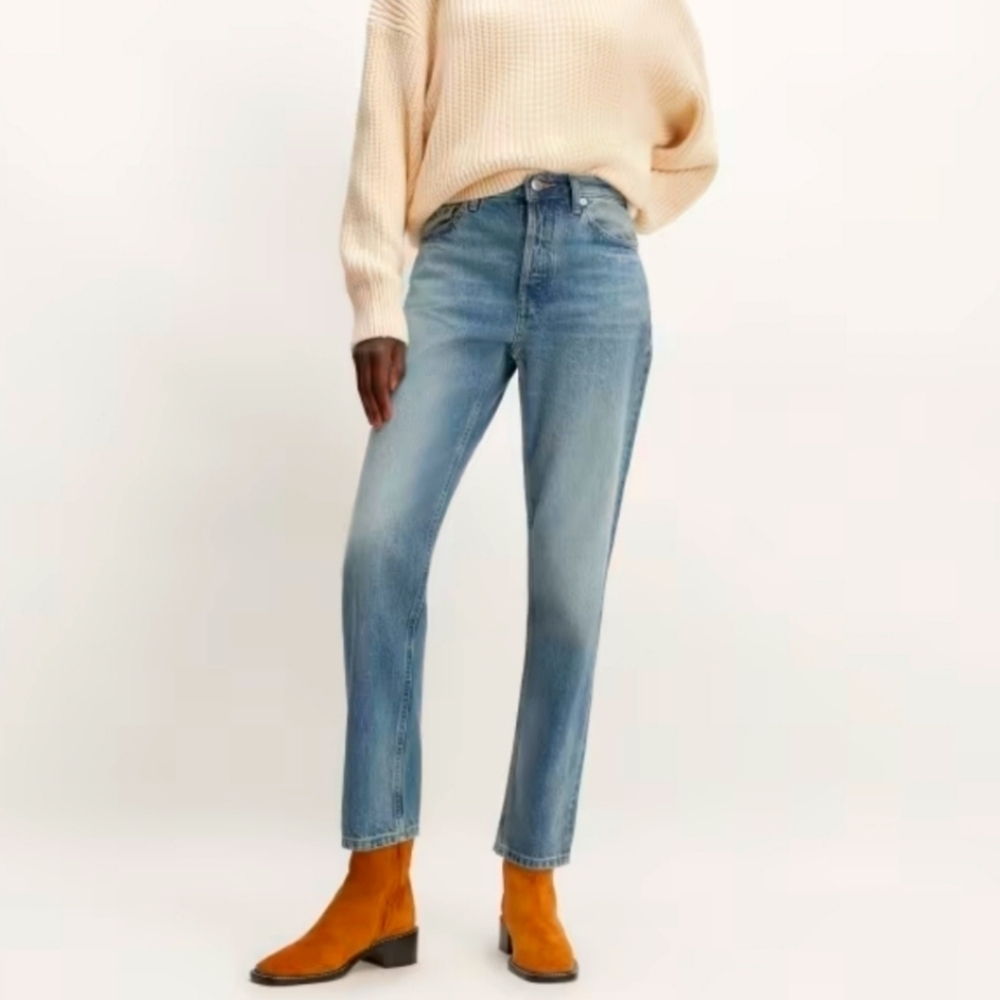 Everlane Vintage Mid Blue ’90s Cheeky High Rise Organic Jeans 26